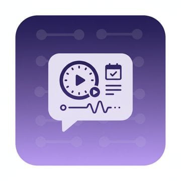 Modern illustration of a digital clock interface with glowing timestamp elements floating above a stylized Discord chat window on a bright, professional background.