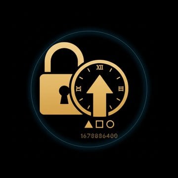 Modern illustration of glowing digital tokens and clock mechanisms representing JWT authentication timestamps and token expiration concepts.