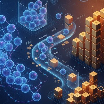 Glowing abstract data streams arranged in ordered sequences, illustrating the concept of sortable IDs like ULID versus UUID.