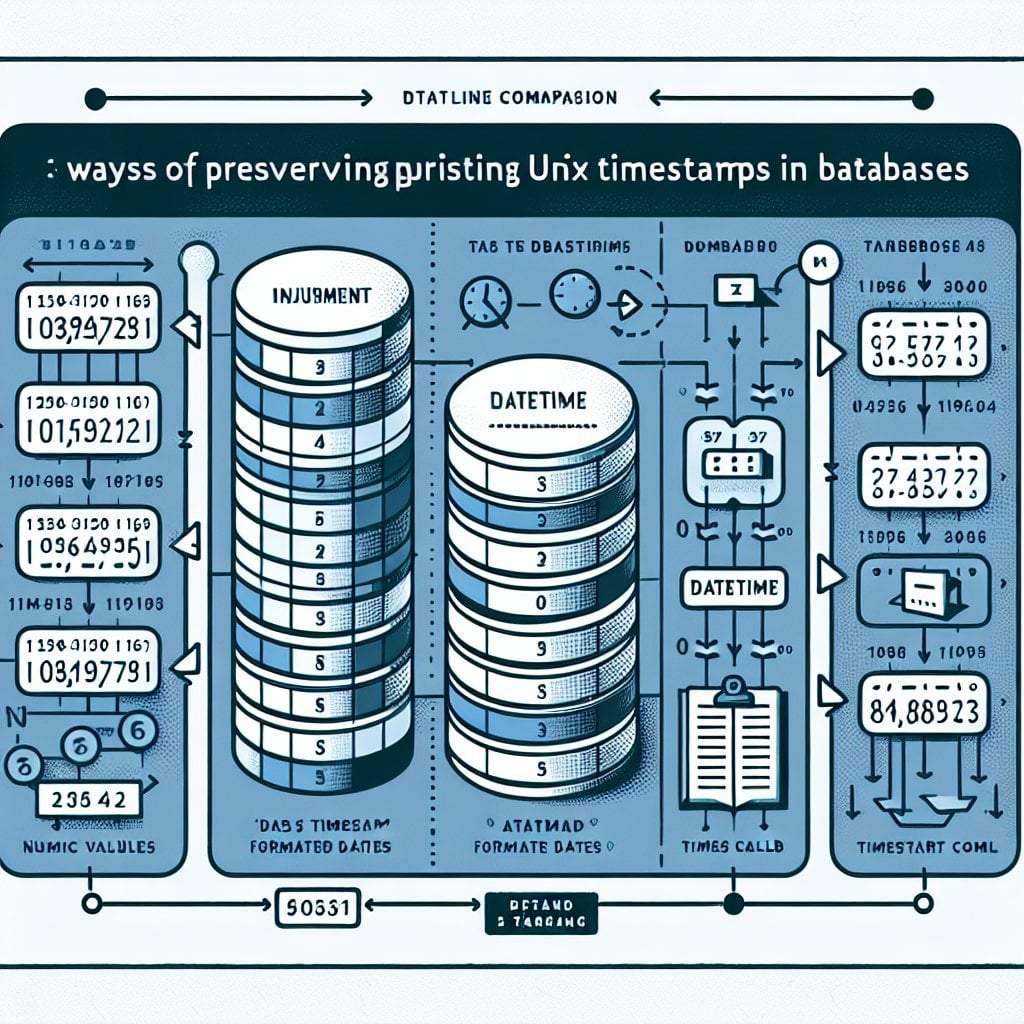 Unix timestamp storage methods in database systems